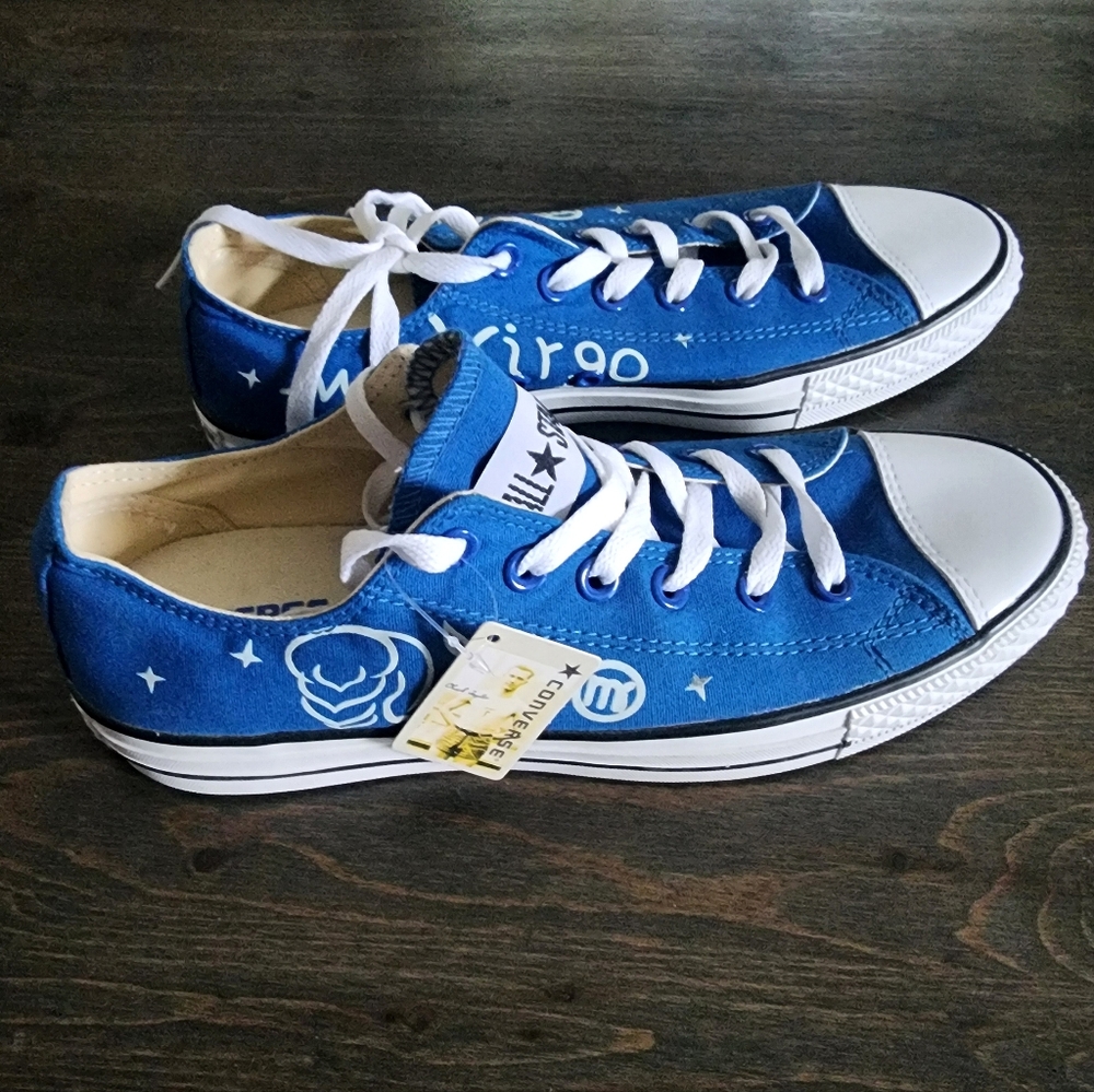 NWT Converse All Star Blue and White Virgo Astrology Sneakers